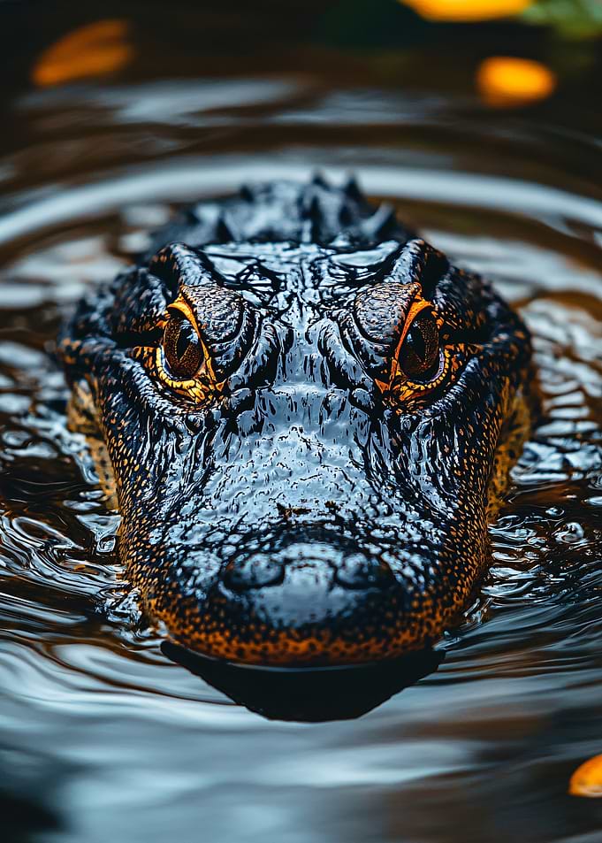 Alligator in Water Close-Up