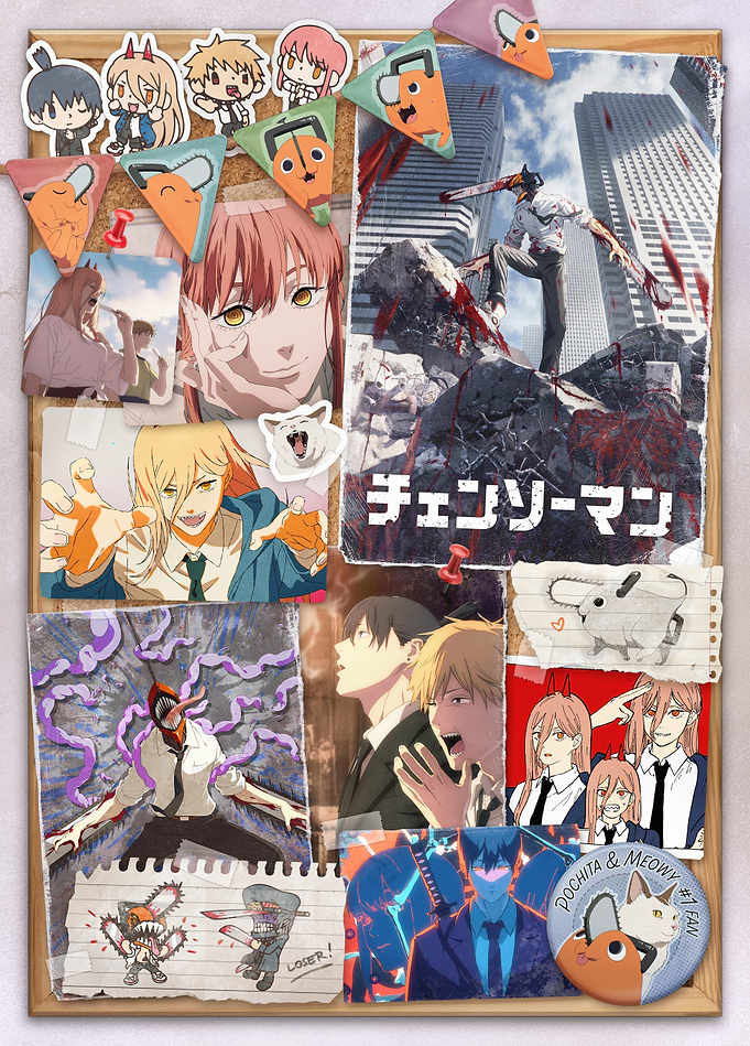 Chainsaw Man Memory Cork Board