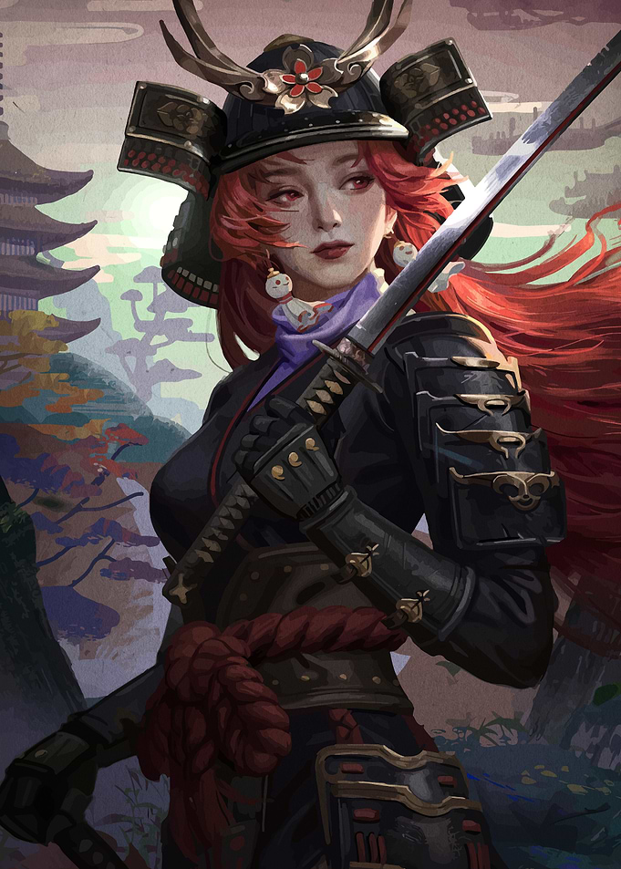 Female Samurai Warrior with Katana