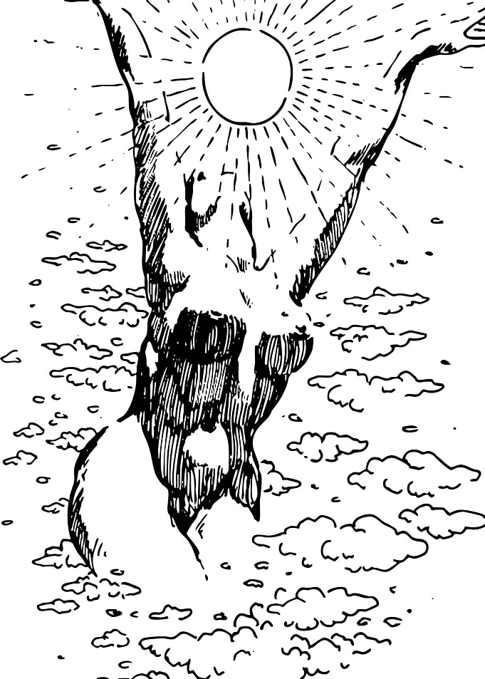 Figure Reaching for the Sun