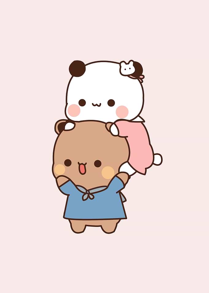 Cute Cartoon Bears Stacked on Each Other