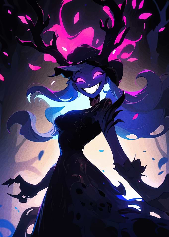 Smiling Witch with Antlers Digital Art