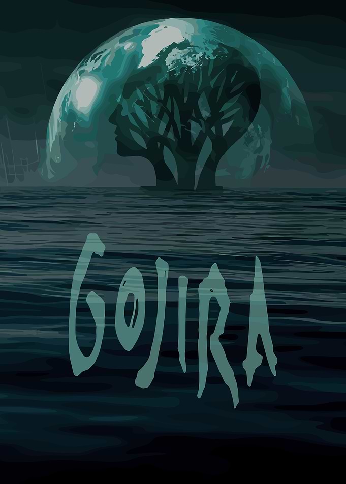 Gojira Ocean Moon Digital Art