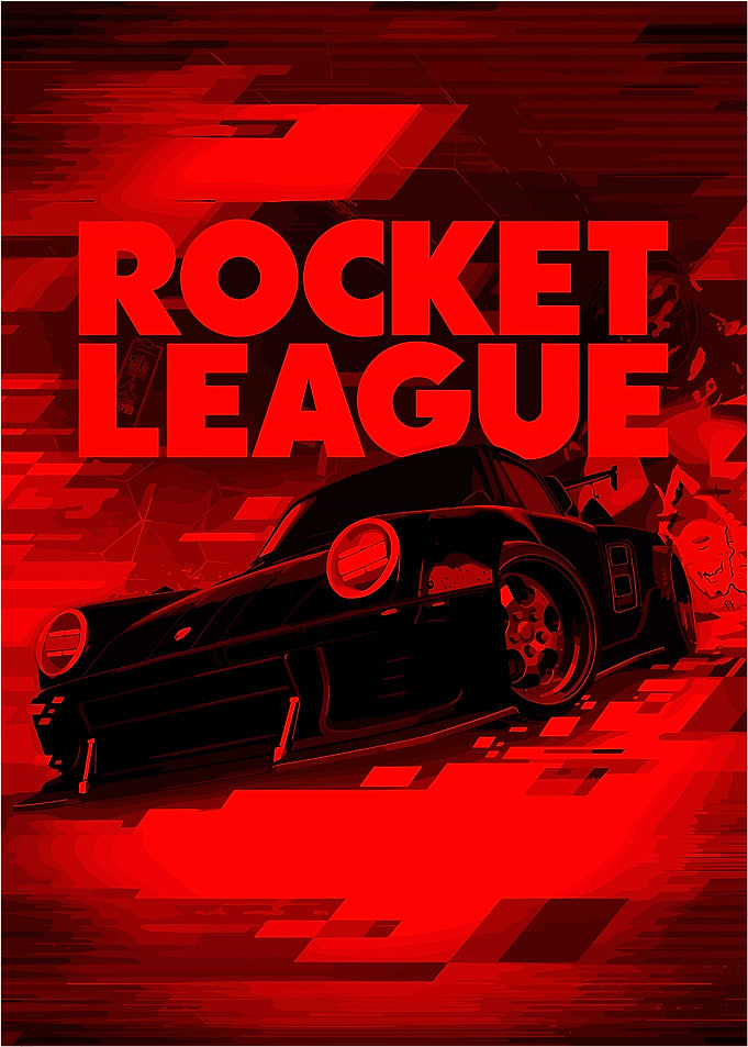 Rocket League Car Red Poster