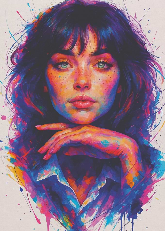 Colorful Portrait of a Woman