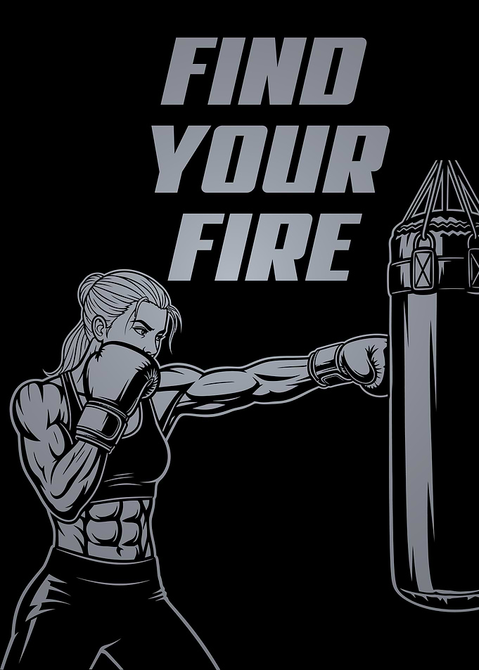 Female Boxer Punching Bag Illustration