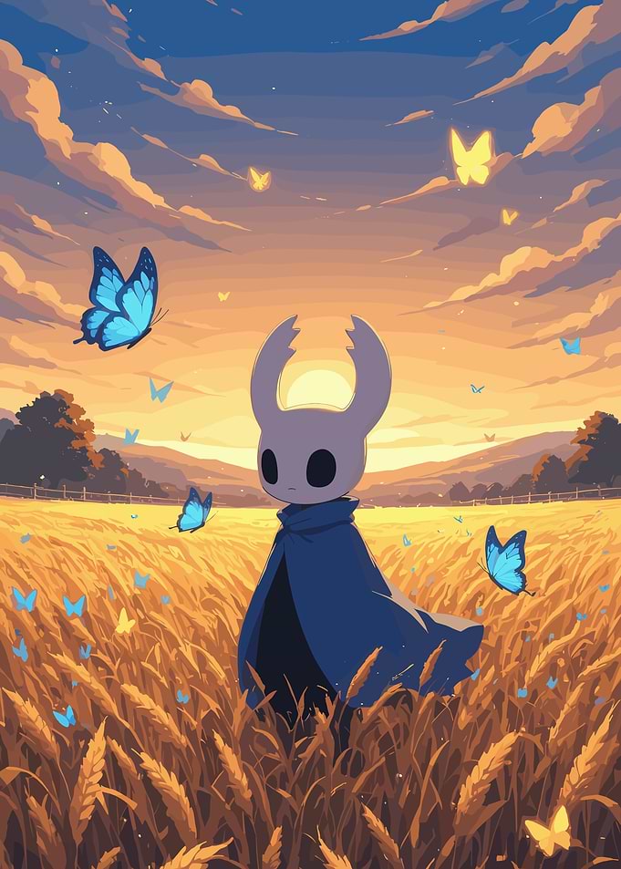 Hollow Knight in Wheat Field