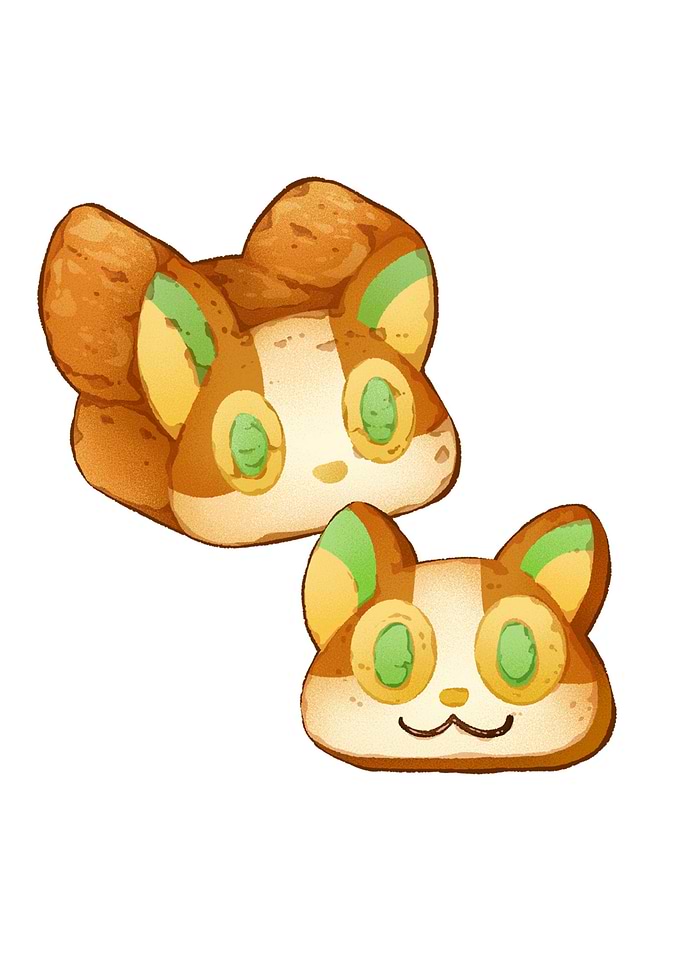 Cute Fox Bread Loaf Illustration