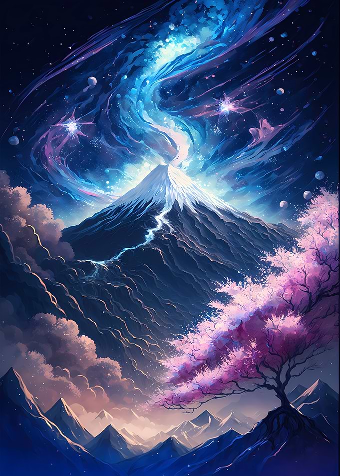 Mount Fuji and Cherry Blossoms