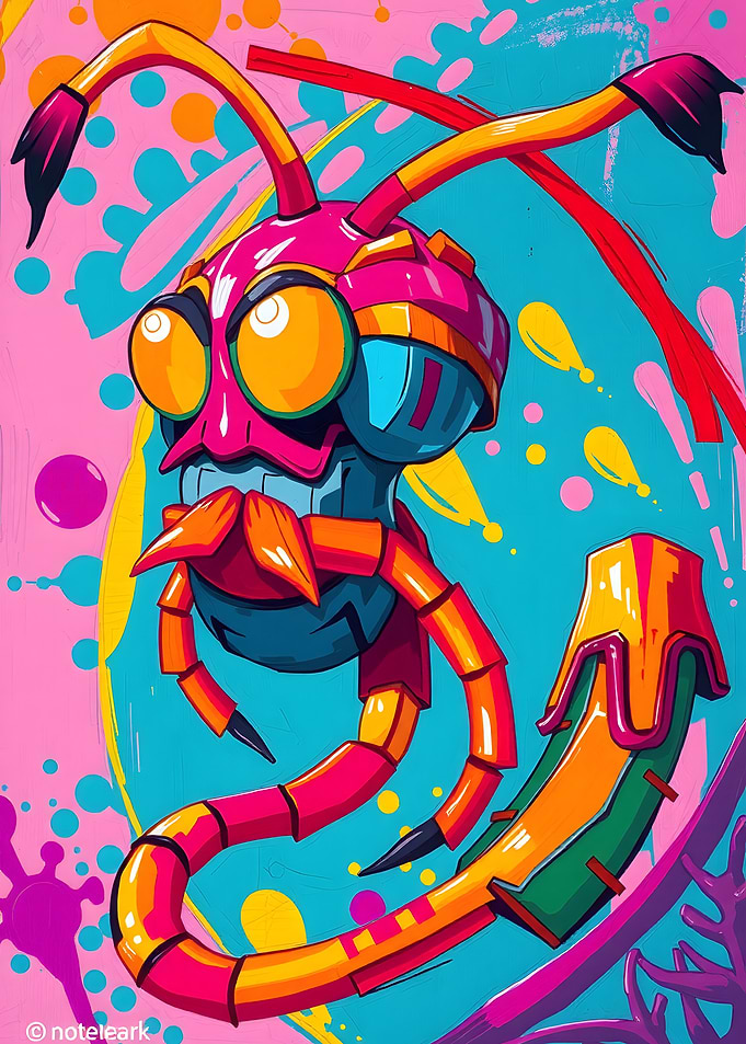 Cartoonish Alien Creature with Bright Colors