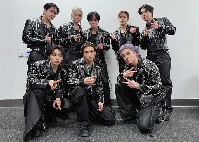 K-Pop Group in Studded Leather Jackets