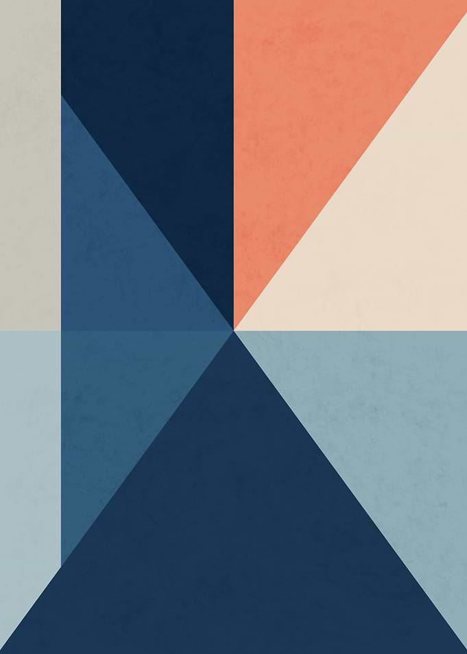 Geometric Abstract Art Blue and Pink