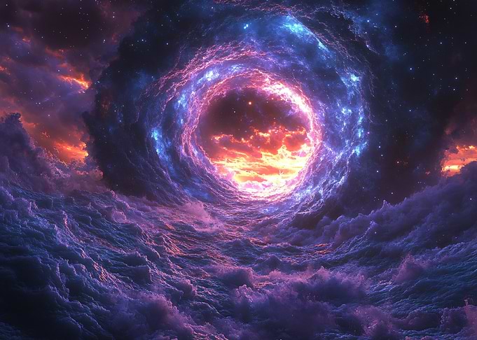 Cosmic Portal Over Ocean