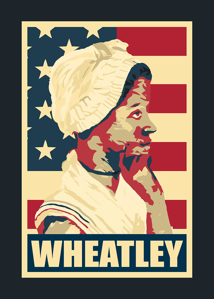 Phillis Wheatley American Flag Poster