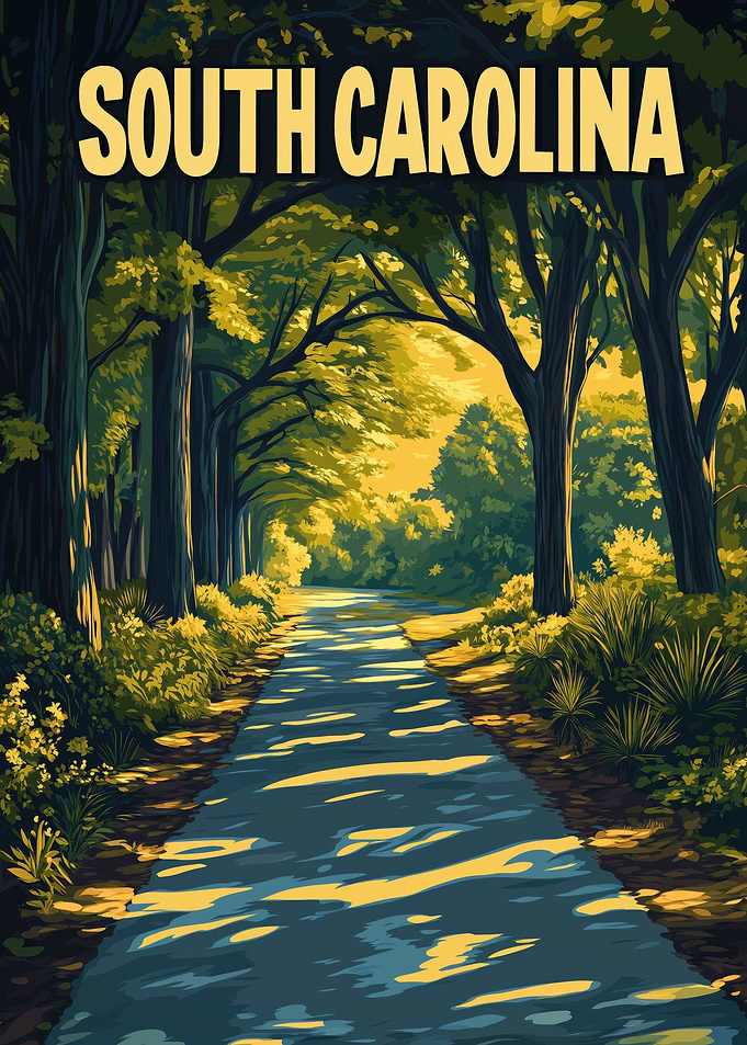 South Carolina Road Through Trees