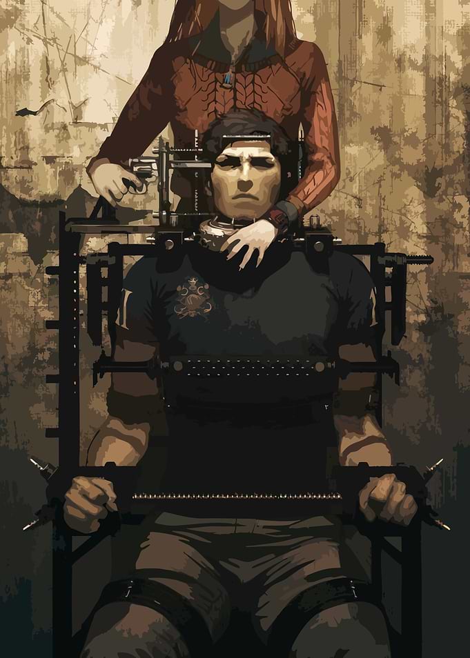 Man in Restraints Time