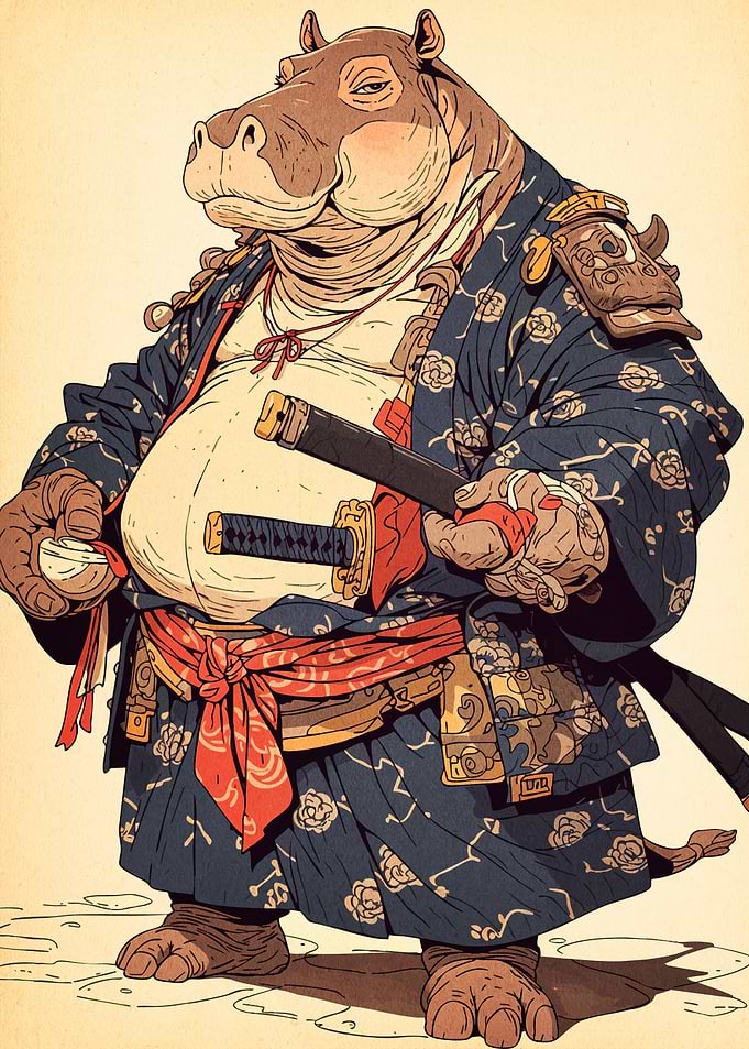 Hippo Samurai Animal