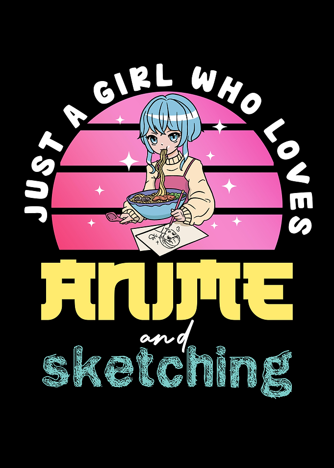 Anime Girl Loves Ramen and Sketching