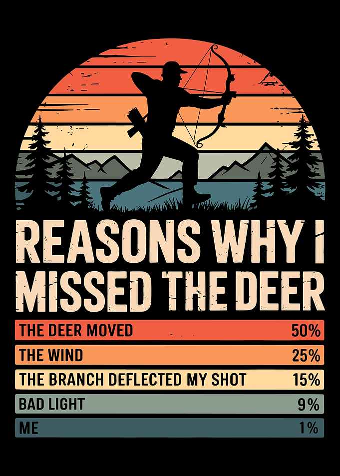 Reasons Why I Missed the Deer, Funny Hunting poster