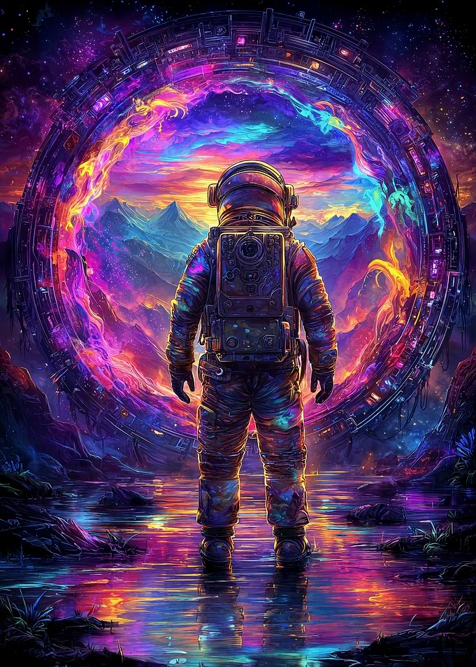 Astronaut and Cosmic Portal