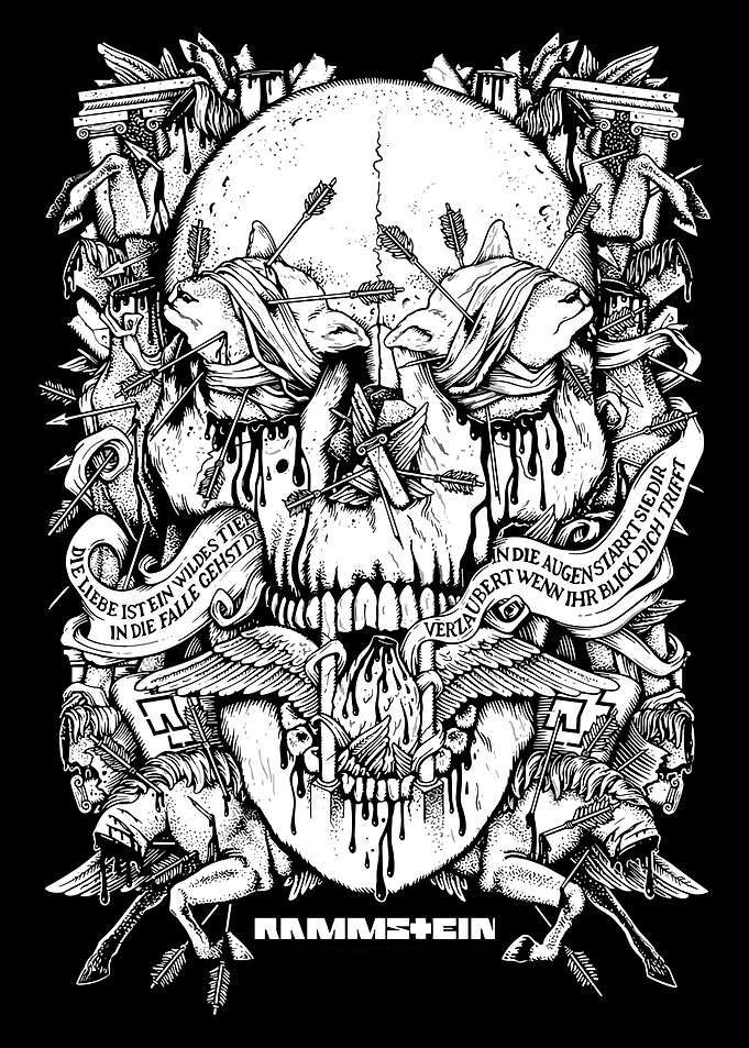 Rammstein Skull and Arrows