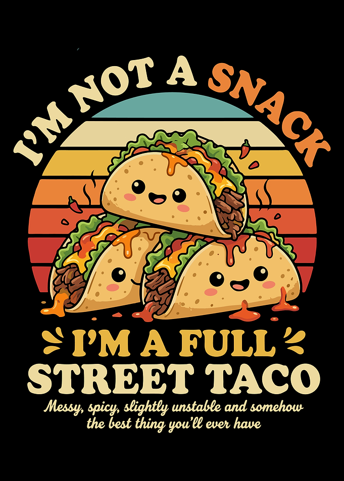 Full Street Taco Cartoon Illustration