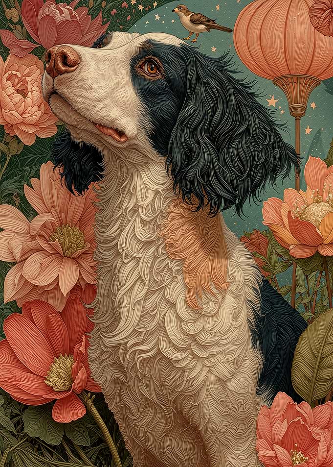 Springer Spaniel with Bird
