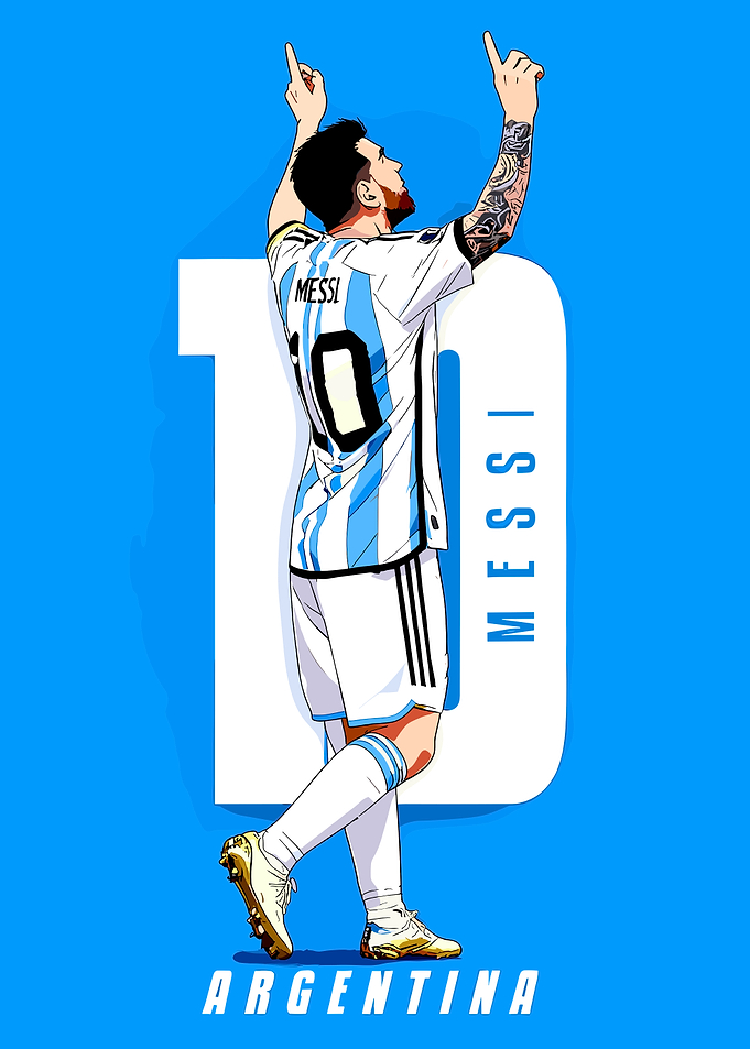 Lionel Messi Argentina Celebration Art