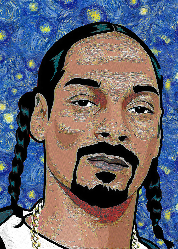 Snoop Dogg Starry Night Portrait
