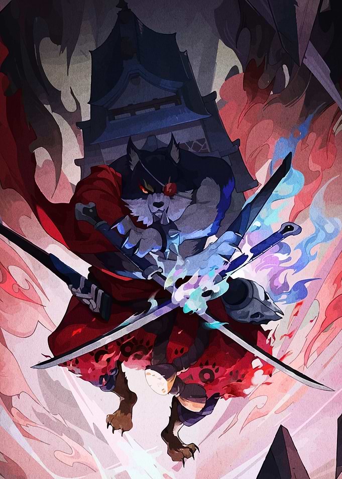 Wolf Warrior with Swords and Cape