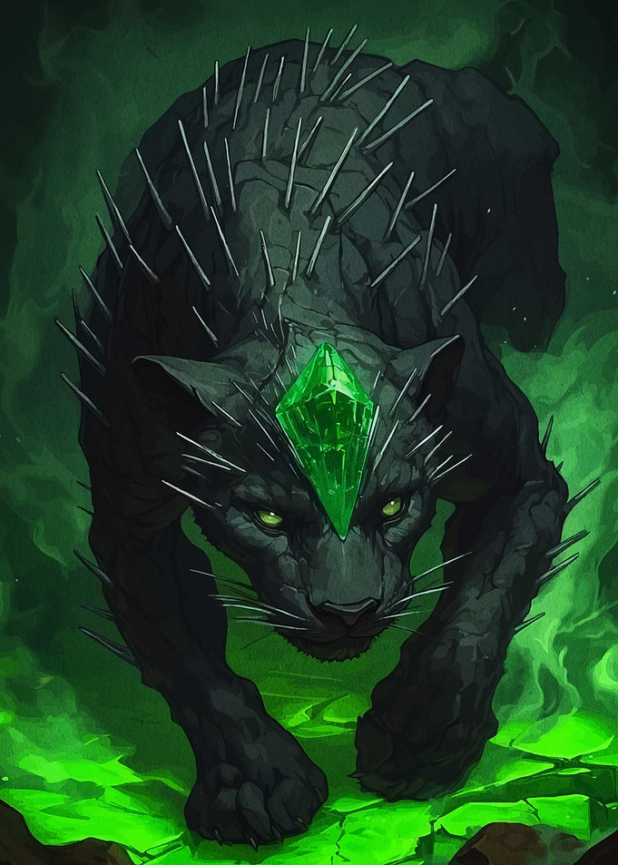 Spiked Panther with Emerald