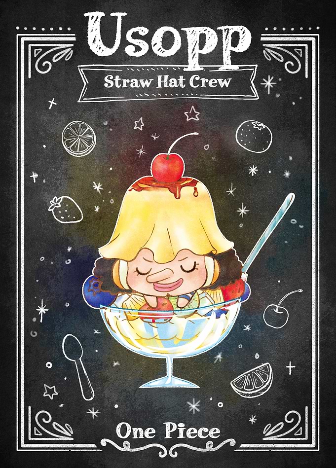 Usopp Fruit Dessert Chalkboard