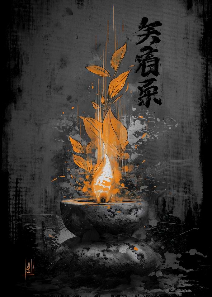 Ukiyo Minimalism Zen Garden Fire