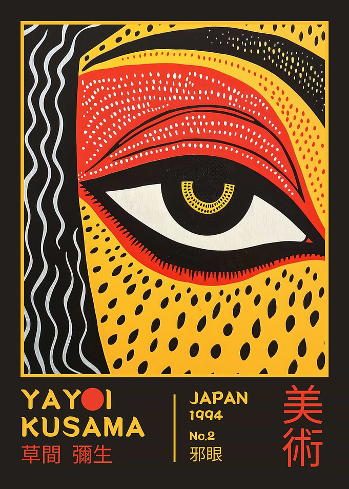 Yayoi Kusama Evil Eye Art Exhibition Poster
