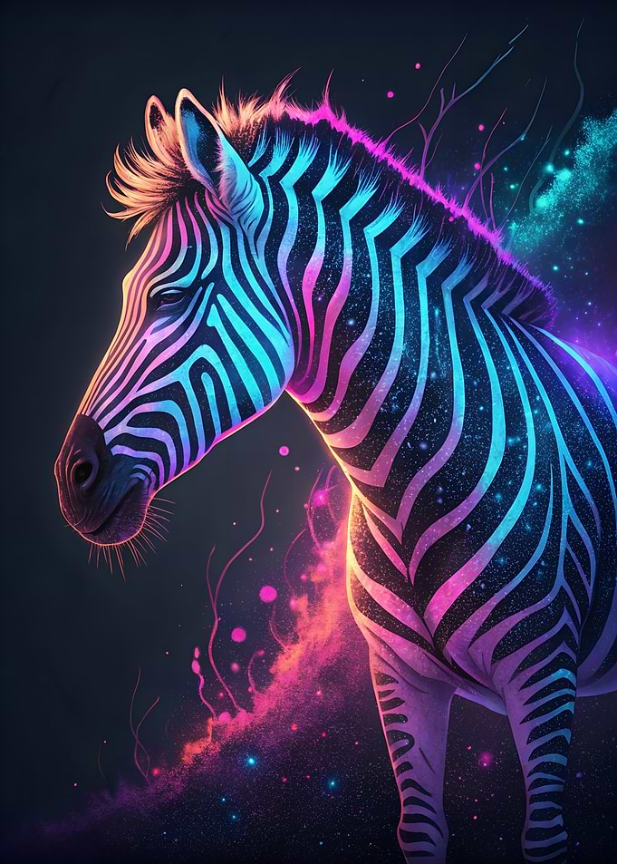 Neon Zebra Portrait