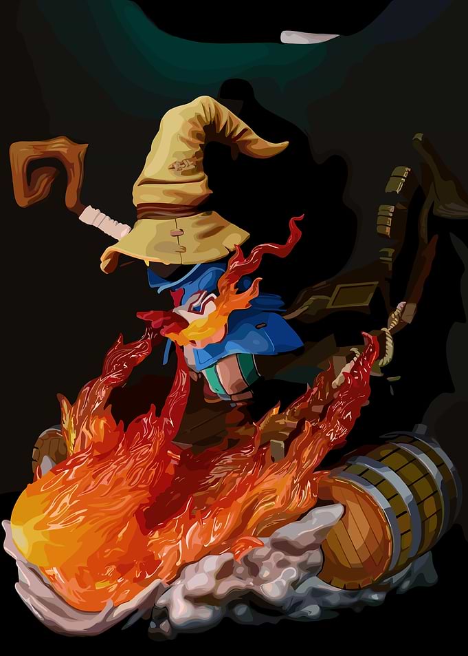 vivi final fantasy with Fire and Barrel