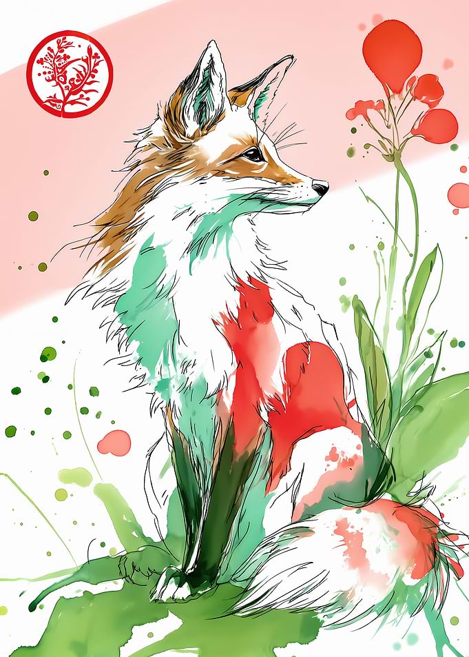 Watercolor Fox Illustration
