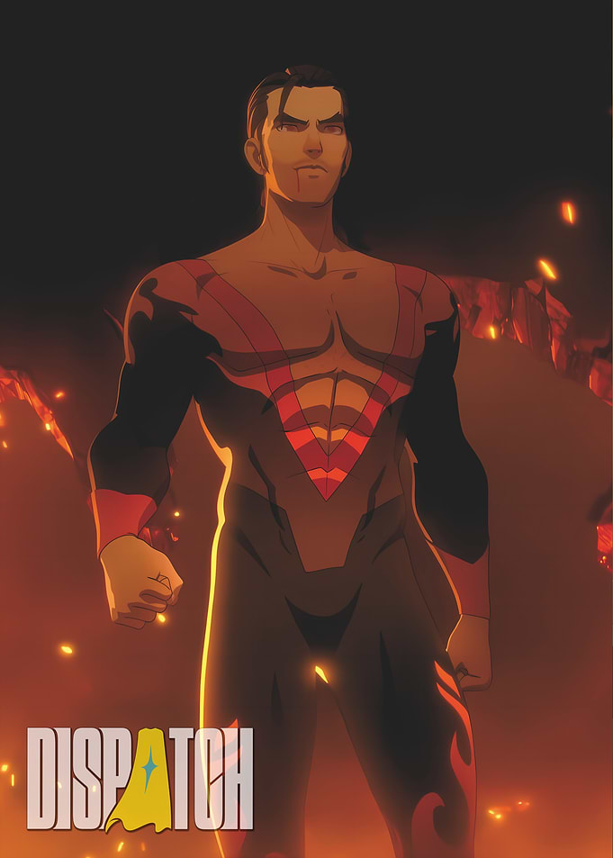 Superhero in Fiery Environment