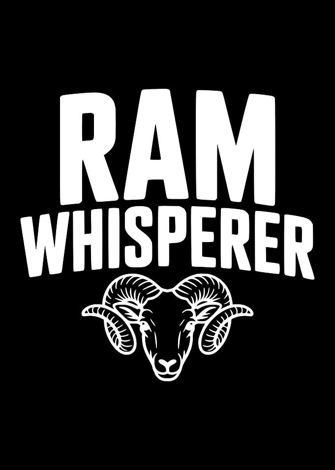 Ram Whisperer Black and White Design