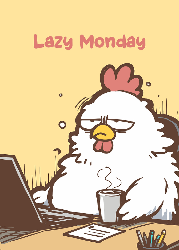 Lazy Monday Chicken Cartoon