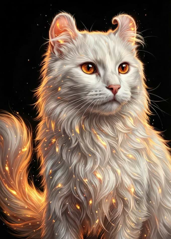 Elegant White Cat Portrait