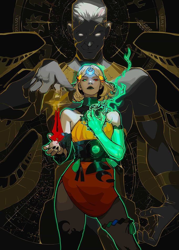 Mystical Woman with Shadowy Figure