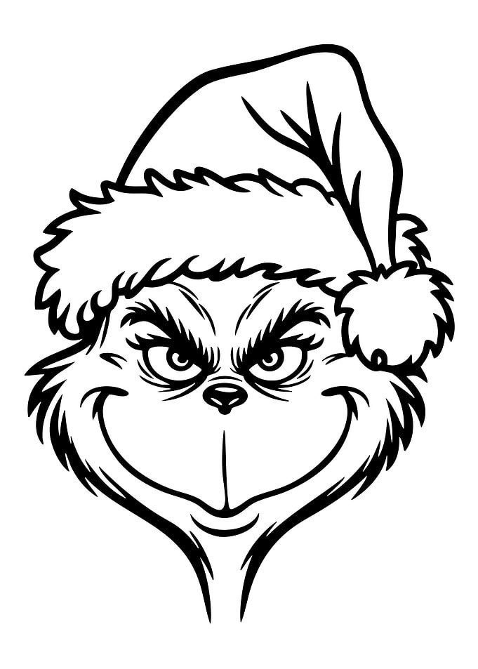 Monster Face with Santa Hat