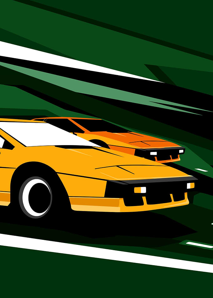 Retro Racing Cars Illustration