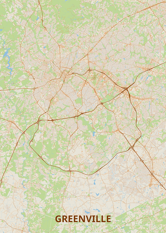 Greenville, South Carolina City Map