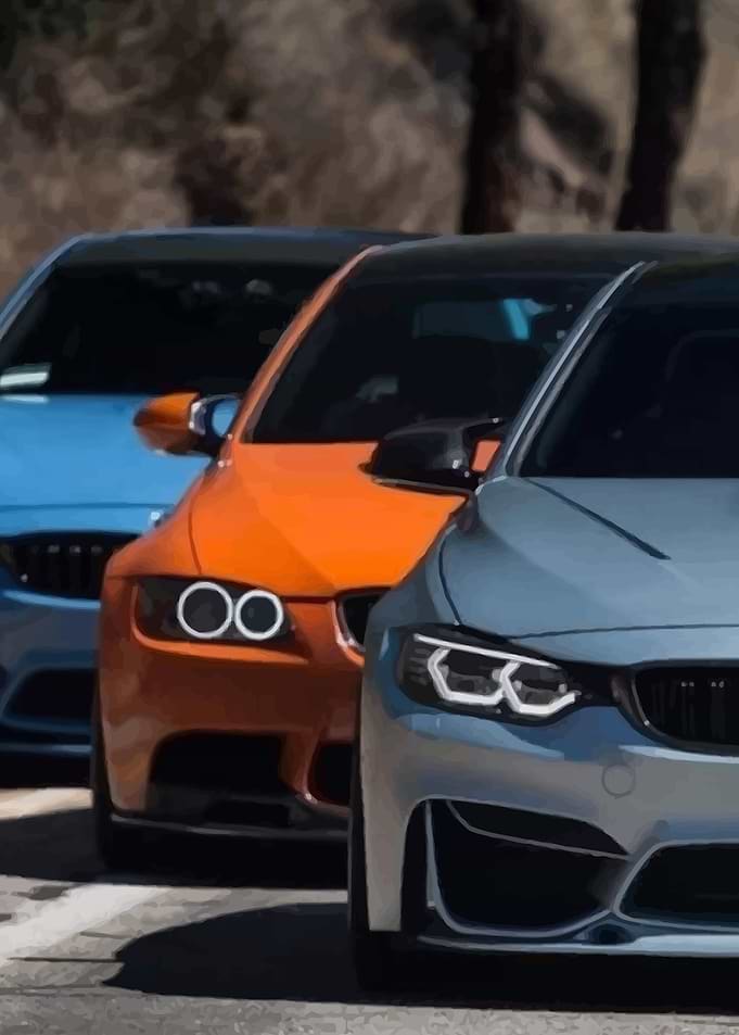 Colorful BMW Cars Lineup