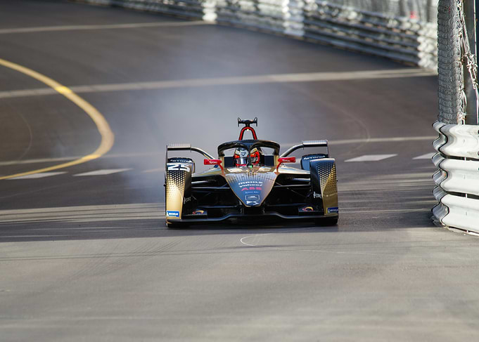 Formula E Race Car on Track