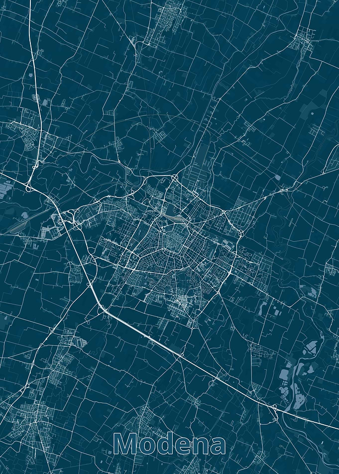 Modena City Map - Minimalist Design