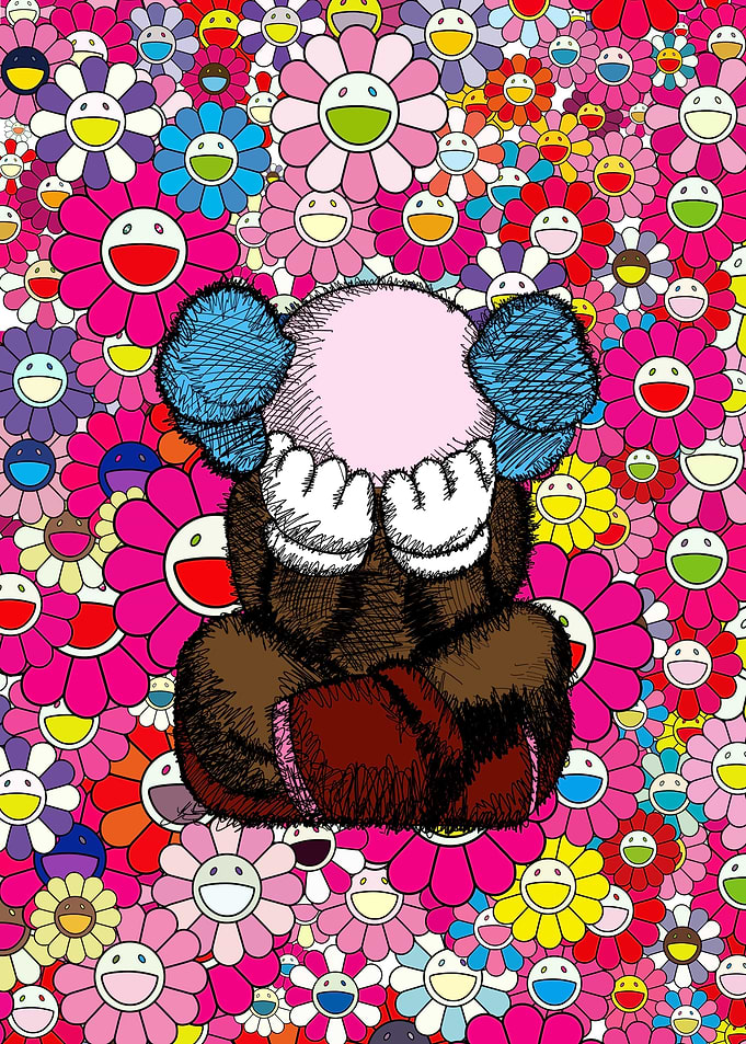 KAWS Companion with Murakami Flowers