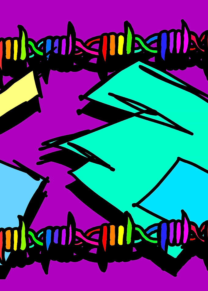 Colorful Barbed Wire Abstract